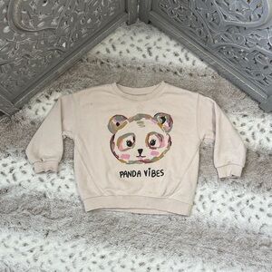 ZARA panda vibes sweatshirt girls 18-24 months rainbow preppy girlhoodcore fall